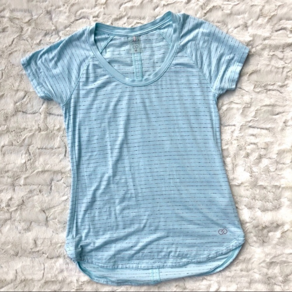 Calia by CU Striped S/S Relaxed Fit Activewear Top
